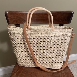 Vici Woven Straw Crossbody Bag